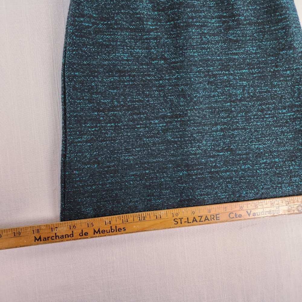 Le Chateau Sheath Dress Women Small Black Teal Marled Knit V Neck Made in Canada - Picture 12 of 13